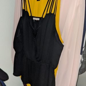 Black lace and cotton blouse.